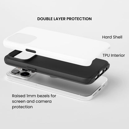 เคส iPhone สีเชอร์รี่ด้านเนื้อแข็งพิมพ์ลายด้วยมือสองชั้น