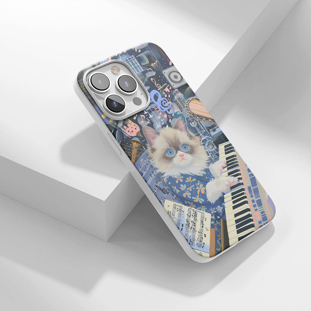最新第三代水晶堅韌光澤布娃娃貓 iPhone 手機殼（適用於 MagSafe） 