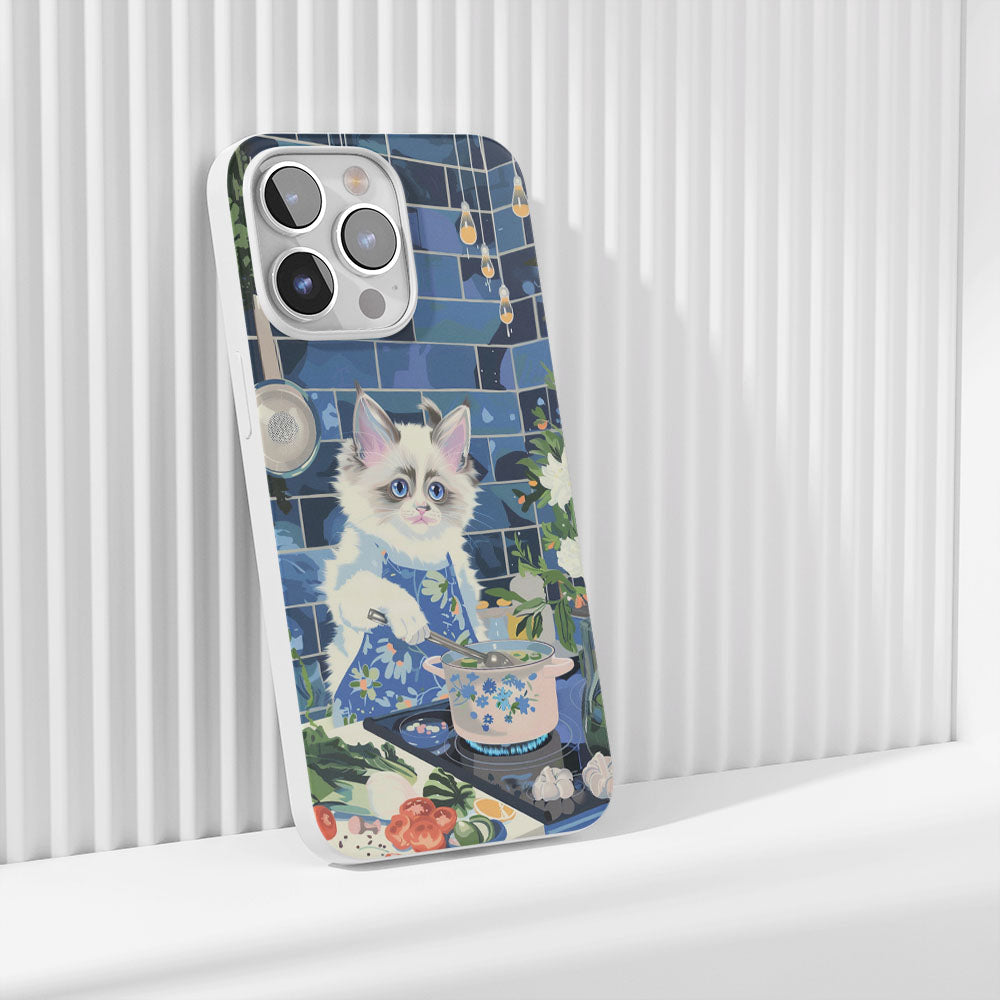 Latest 3rd-Generation Crystal Tough Glossy Ragdoll Cat iPhone Case (MagSafe-Compatible)