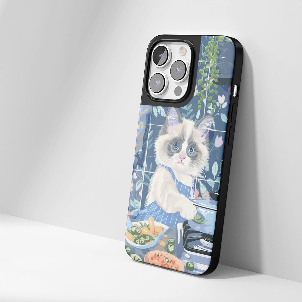 工業級堅韌霧面布娃娃貓 iPhone 手機殼（相容於 MagSafe） 