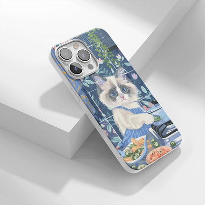 最新第三代水晶堅韌光澤布娃娃貓 iPhone 手機殼（適用於 MagSafe） 