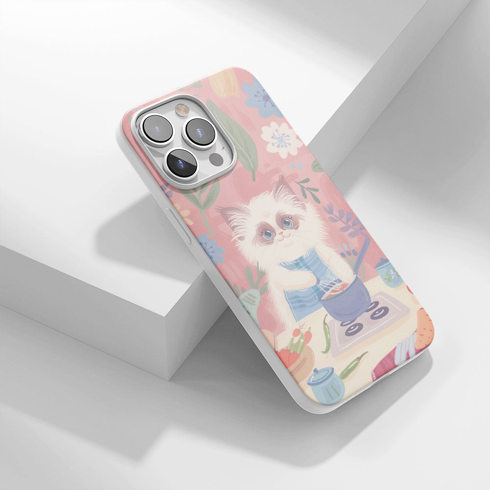 最新第三代水晶堅韌光澤布娃娃貓 iPhone 手機殼（適用於 MagSafe） 