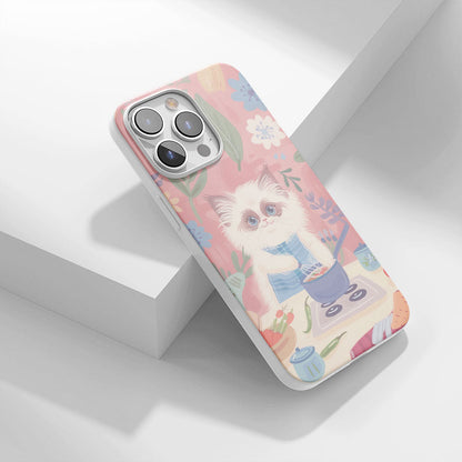 最新第三代水晶堅韌光澤布娃娃貓 iPhone 手機殼（適用於 MagSafe） 
