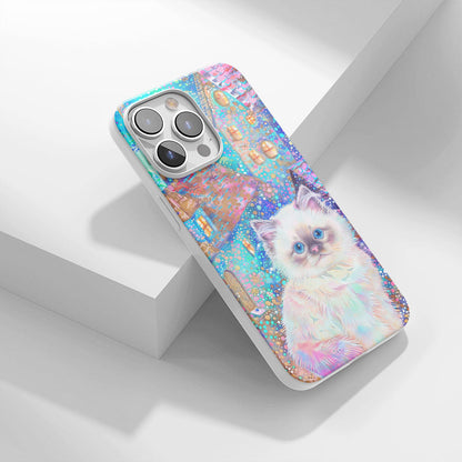 Latest 3rd-Generation Crystal Tough Glossy Ragdoll Cat iPhone Case