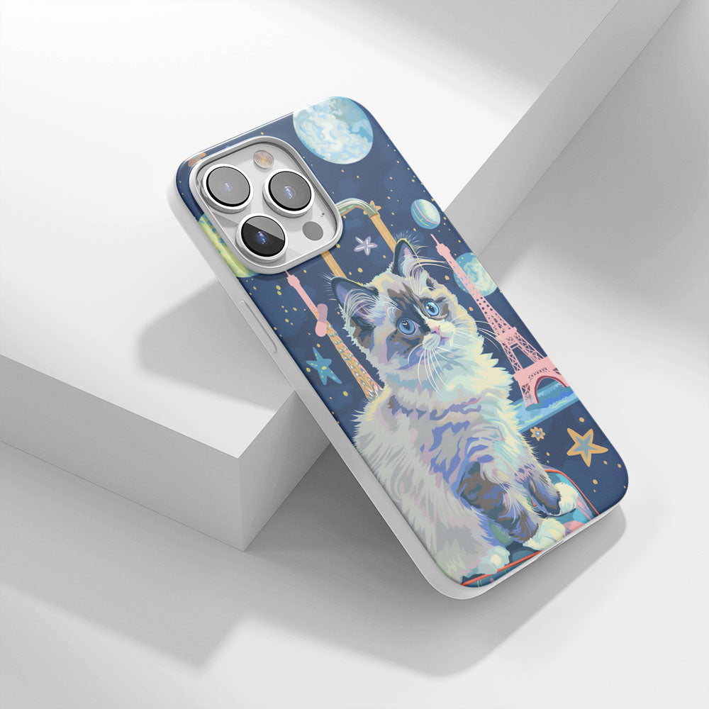 最新第三代水晶堅韌光澤布娃娃貓 iPhone 手機殼（適用於 MagSafe） 