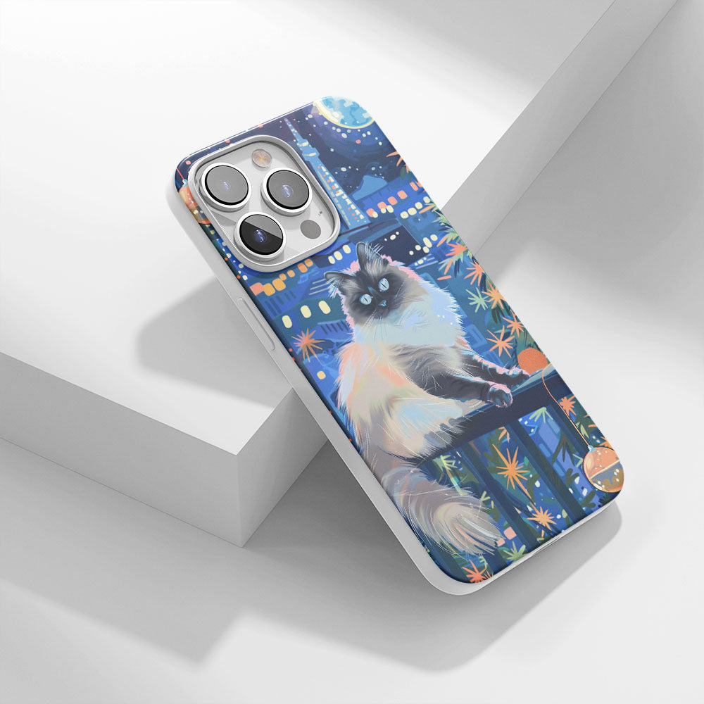最新第三代水晶堅韌光澤布娃娃貓 iPhone 手機殼（適用於 MagSafe） 