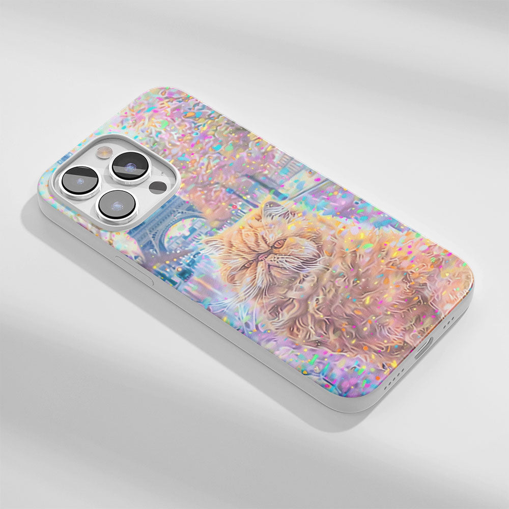 Latest 3rd-Generation Crystal Tough Glossy Persian Cat iPhone Case (MagSafe-Compatible)