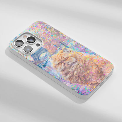 Latest 3rd-Generation Crystal Tough Glossy Persian Cat iPhone Case (MagSafe-Compatible)