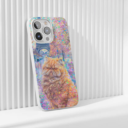 Latest 3rd-Generation Crystal Tough Glossy Persian Cat iPhone Case (MagSafe-Compatible)