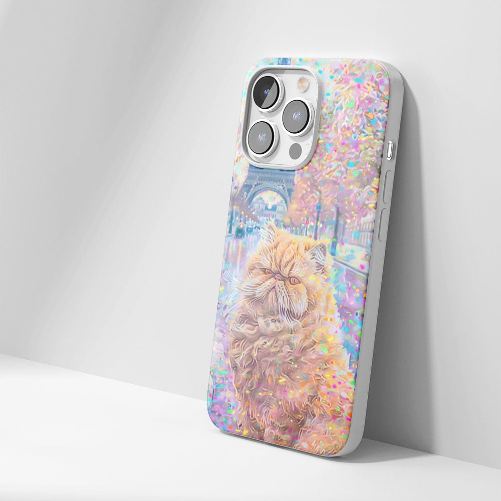 Latest 3rd-Generation Crystal Tough Glossy Persian Cat iPhone Case (MagSafe-Compatible)