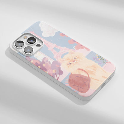 Latest 3rd-Generation Crystal Tough Glossy Persian Cat iPhone Case (MagSafe-Compatible)