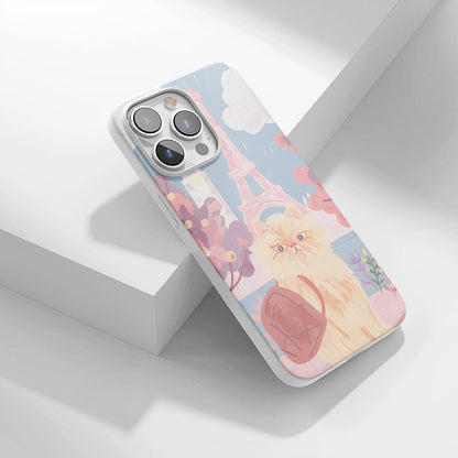 Latest 3rd-Generation Crystal Tough Glossy Persian Cat iPhone Case (MagSafe-Compatible)