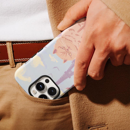Double-Layer Semi-Handprinted Tough Matte Persian Cat iPhone Case
