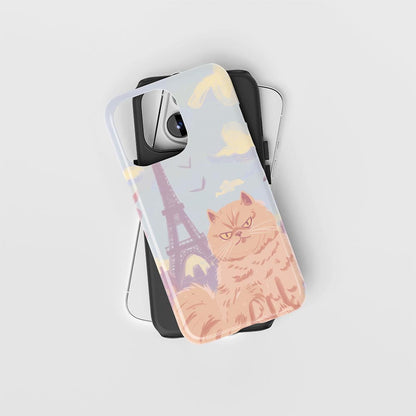 Double-Layer Semi-Handprinted Tough Matte Persian Cat iPhone Case