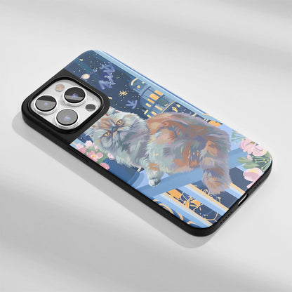 Industry-Level Tough Matte Persian Cat iPhone Case (MagSafe-Compatible)