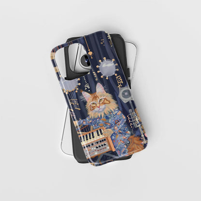 เคส iPhone ลายแมวเมนคูนแบบด้านกึ่งพิมพ์มือสองชั้น 
