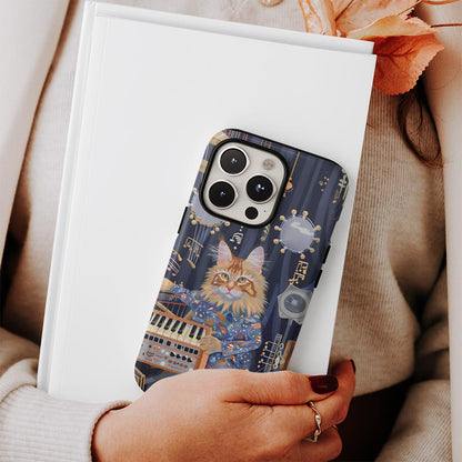 เคส iPhone ลายแมวเมนคูนแบบด้านกึ่งพิมพ์มือสองชั้น 