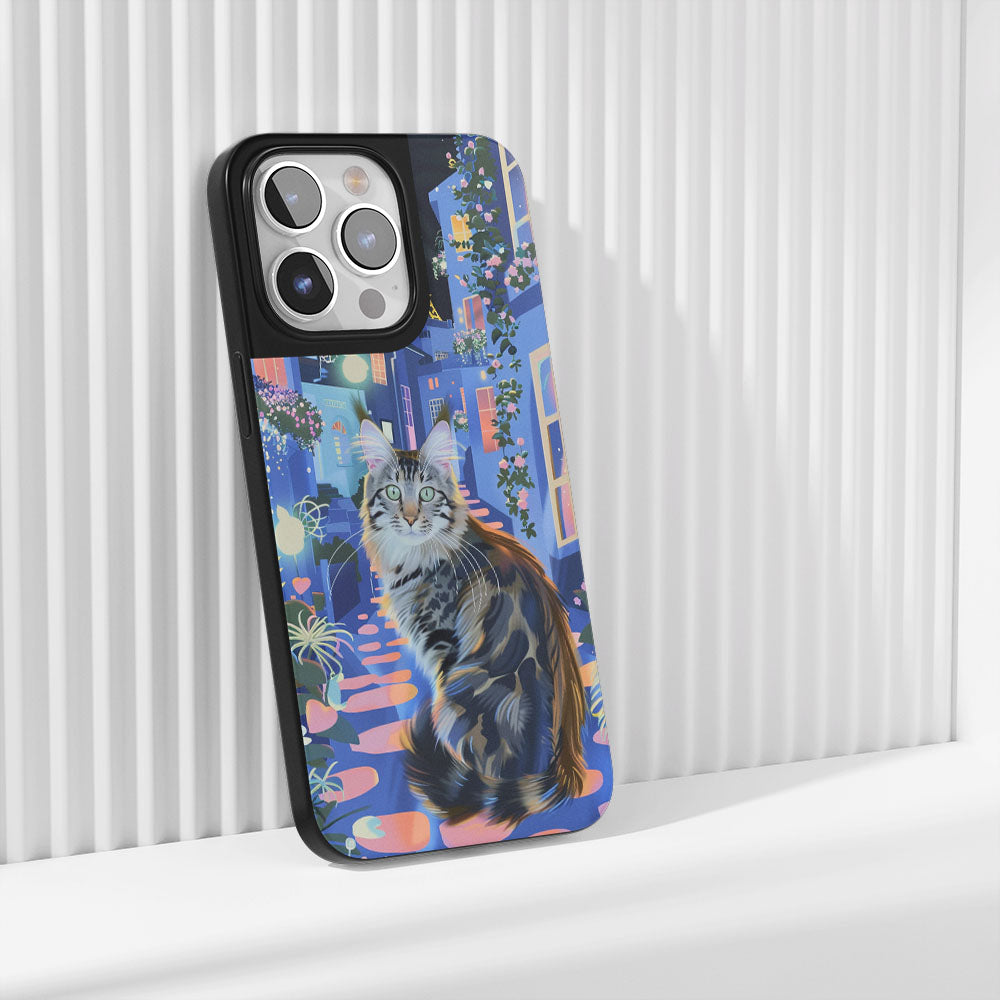เคส iPhone สำหรับแมวเมนคูนเคลือบด้านทนทานระดับอุตสาหกรรม (รองรับ MagSafe) 