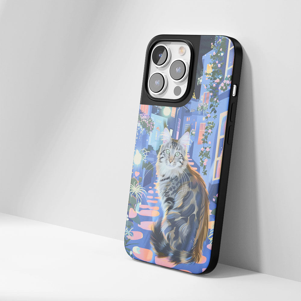 เคส iPhone สำหรับแมวเมนคูนเคลือบด้านทนทานระดับอุตสาหกรรม (รองรับ MagSafe) 