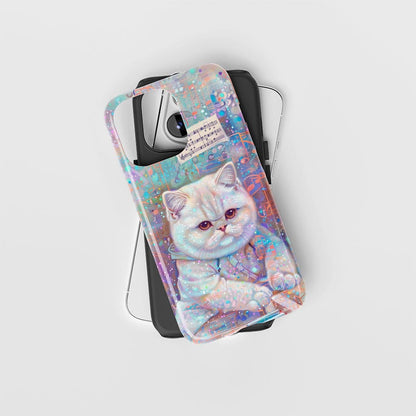 Double-Layer Semi-Handprinted Tough Matte British Shorthair Cat iPhone Case