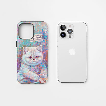 Double-Layer Semi-Handprinted Tough Matte British Shorthair Cat iPhone Case