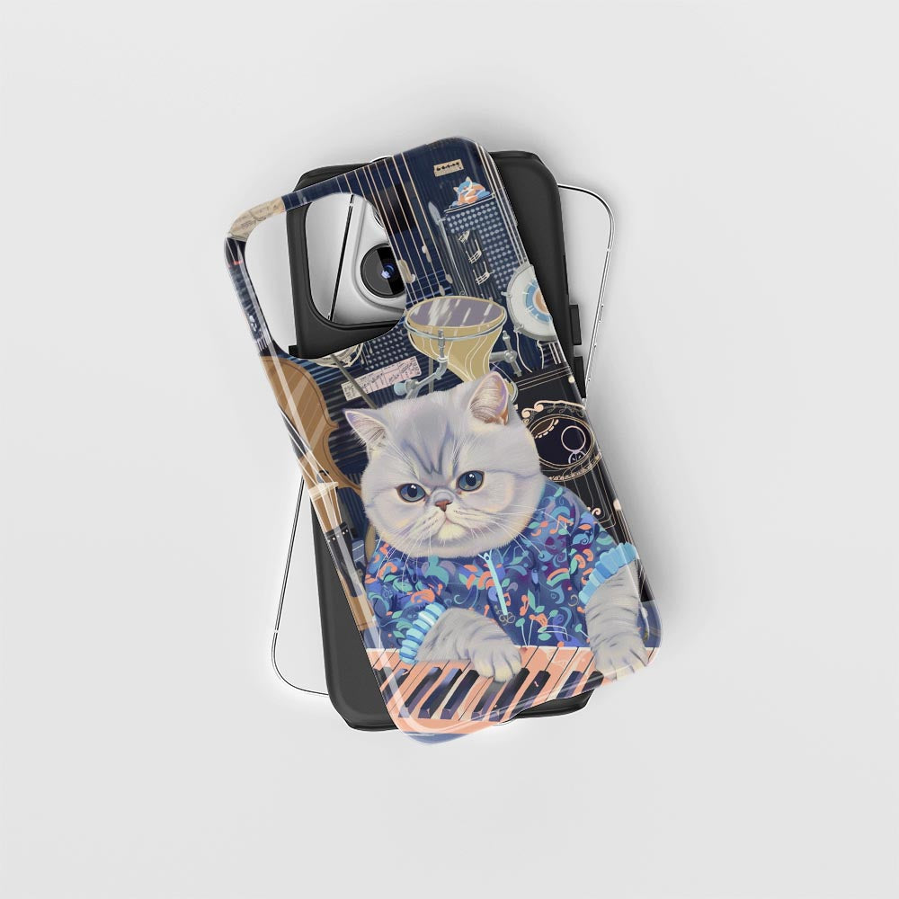 Double-Layer Semi-Handprinted Tough Matte British Shorthair Cat iPhone Case