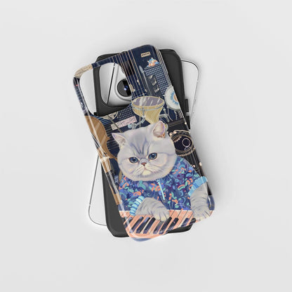 Double-Layer Semi-Handprinted Tough Matte British Shorthair Cat iPhone Case
