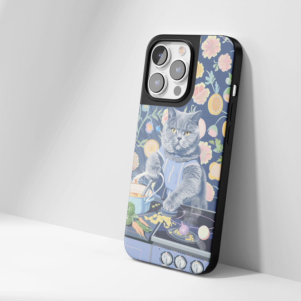 เคส iPhone สำหรับแมว British Shorthair แบบด้านที่ทนทานระดับอุตสาหกรรม (รองรับ MagSafe)