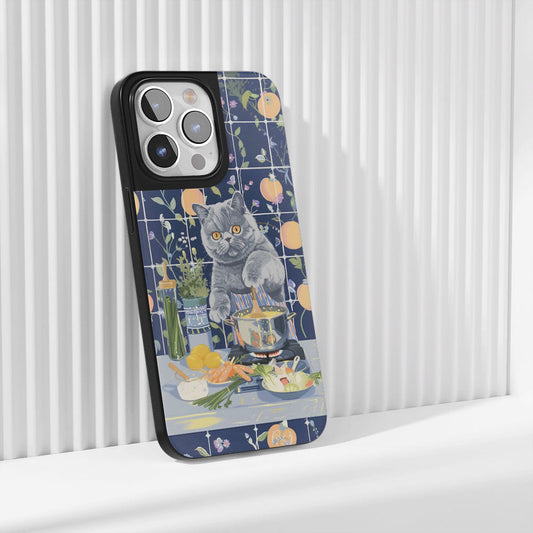 เคส iPhone สำหรับแมว British Shorthair แบบด้านที่ทนทานระดับอุตสาหกรรม (รองรับ MagSafe)