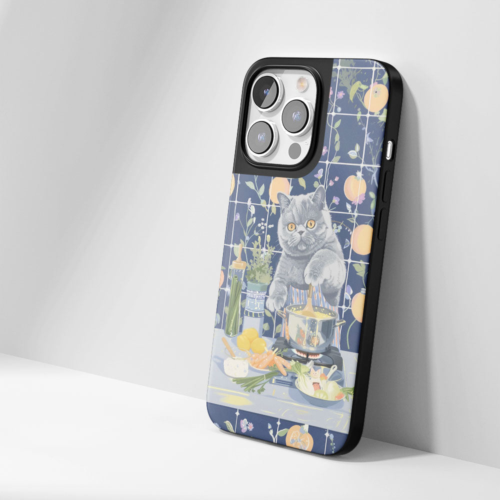 Industry-Level Tough Matte British Shorthair Cat iPhone Case (MagSafe-Compatible)