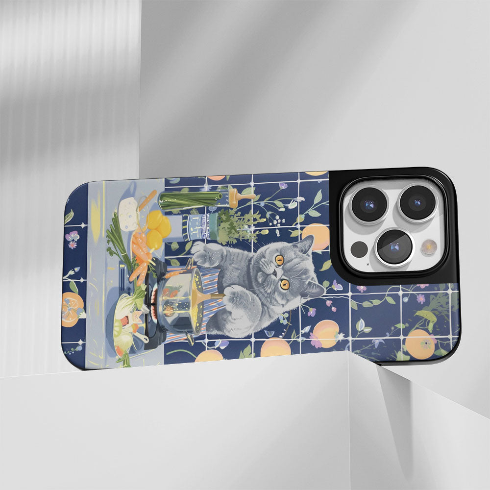 Industry-Level Tough Matte British Shorthair Cat iPhone Case (MagSafe-Compatible)