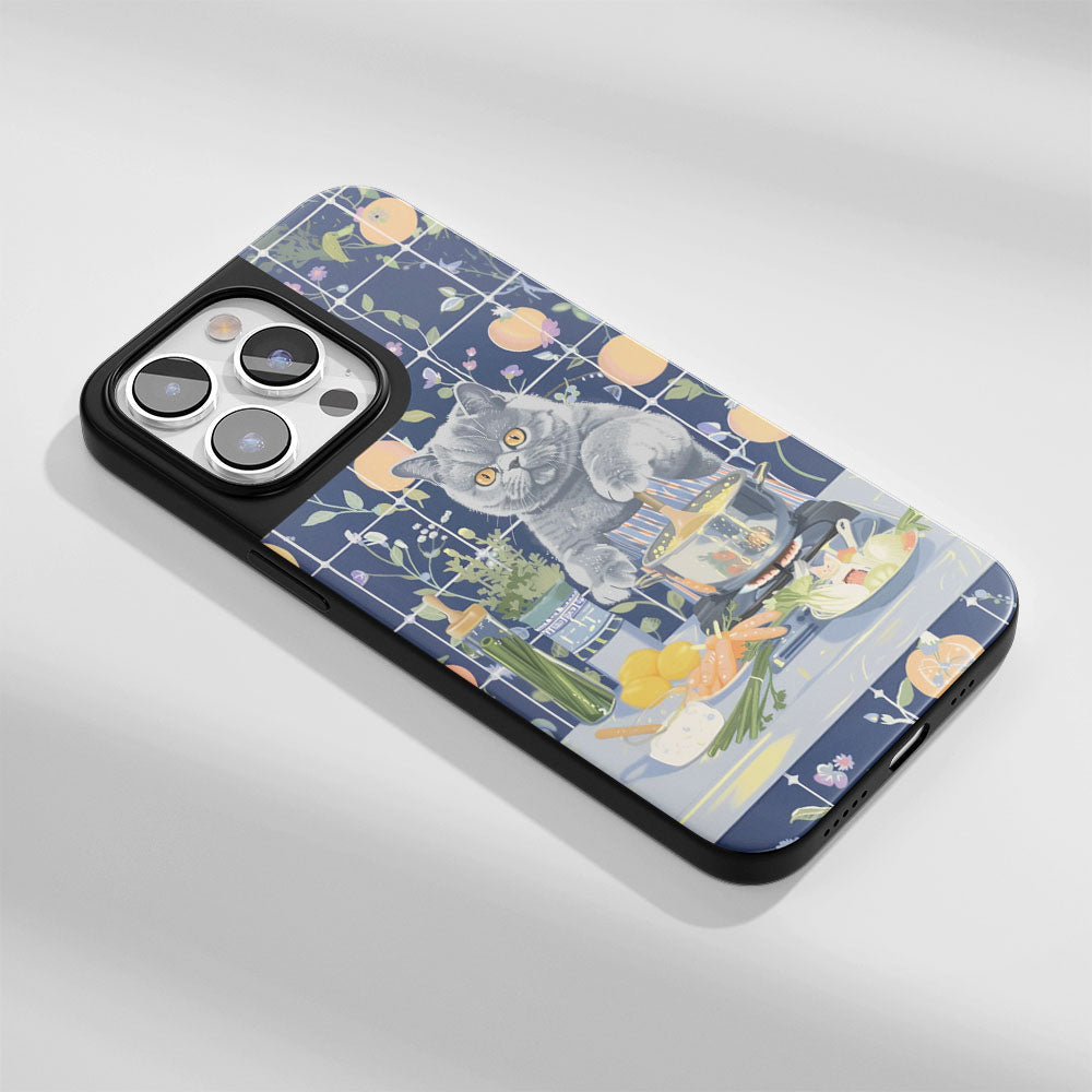 Industry-Level Tough Matte British Shorthair Cat iPhone Case (MagSafe-Compatible)