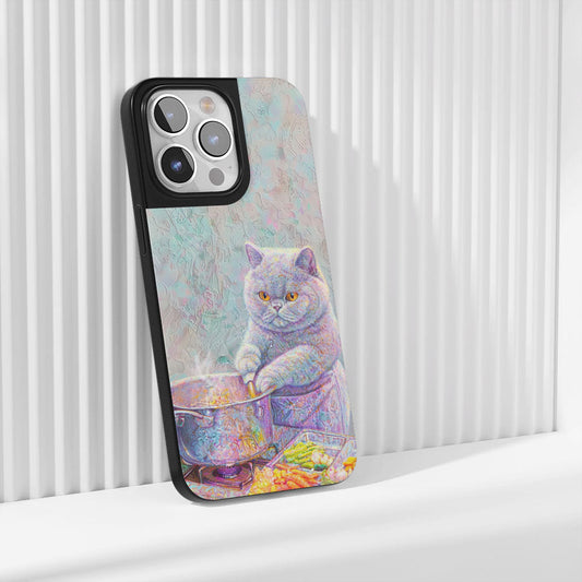 เคส iPhone สำหรับแมว British Shorthair แบบด้านที่ทนทานระดับอุตสาหกรรม (รองรับ MagSafe)