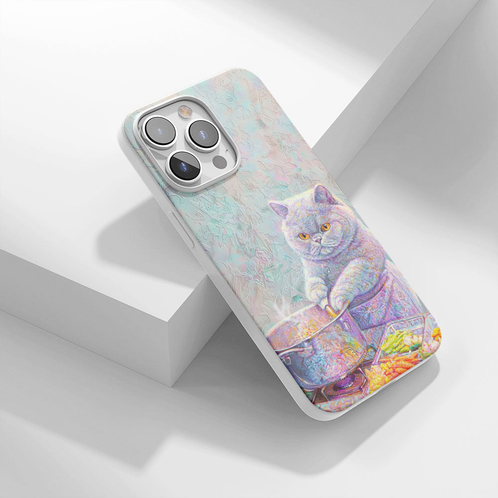 Latest 3rd-Generation Crystal Tough Glossy British Shorthair Cat iPhone Case (MagSafe-Compatible)