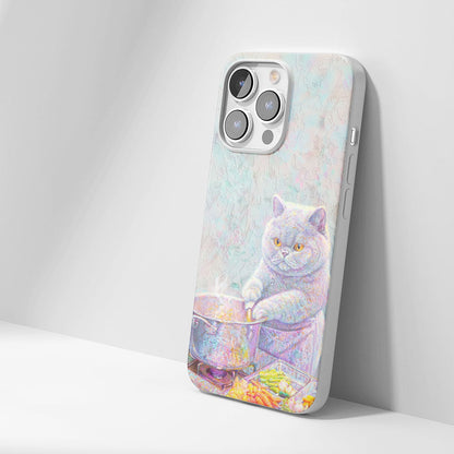 Latest 3rd-Generation Crystal Tough Glossy British Shorthair Cat iPhone Case (MagSafe-Compatible)