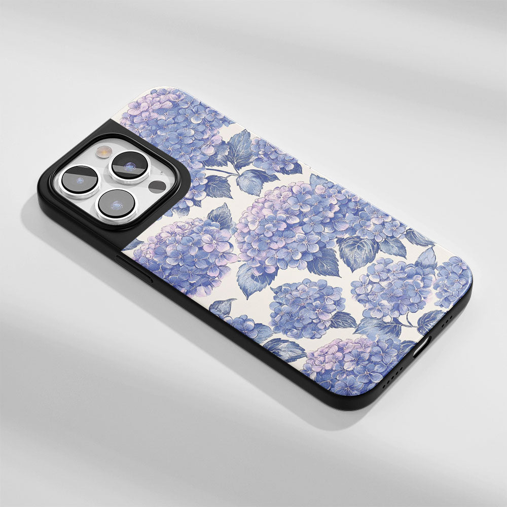 Industry-Level Tough Matte Hydrangea iPhone Case (MagSafe-Compatible)