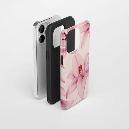 เคส iPhone แบบด้านทนทานพิมพ์ลายด้วยมือสองชั้น 