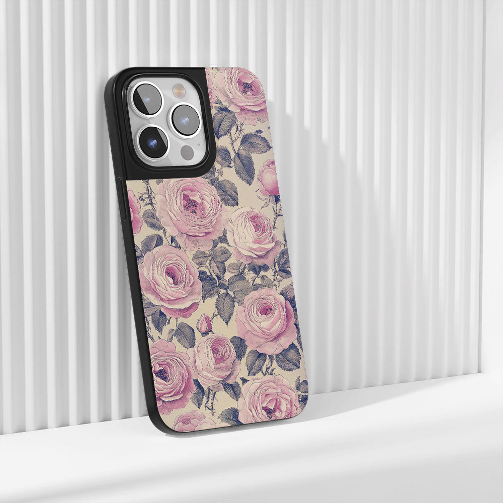 Industry-Level Tough Matte Pink Rose iPhone Case (MagSafe-Compatible)