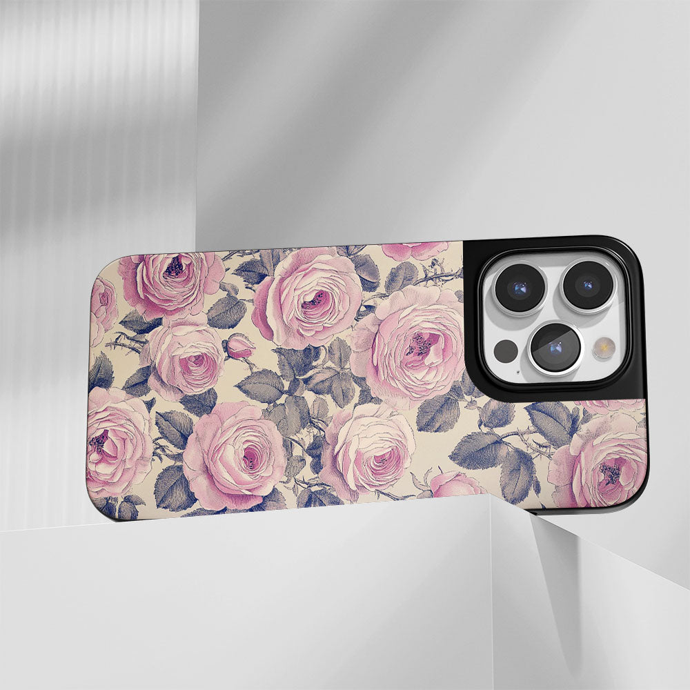 Industry-Level Tough Matte Pink Rose iPhone Case (MagSafe-Compatible)