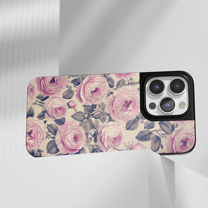 Industry-Level Tough Matte Pink Rose iPhone Case (MagSafe-Compatible)