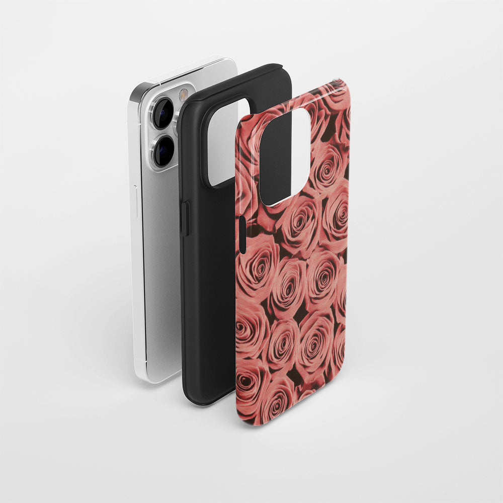 เคส iPhone แบบด้านทนทานพิมพ์ลายด้วยมือสองชั้น 