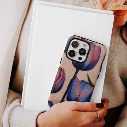 เคส iPhone แบบด้านทนทานพิมพ์ลายด้วยมือสองชั้น 