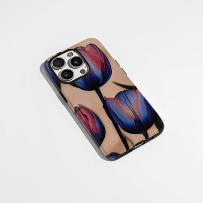 เคส iPhone แบบด้านทนทานพิมพ์ลายด้วยมือสองชั้น 
