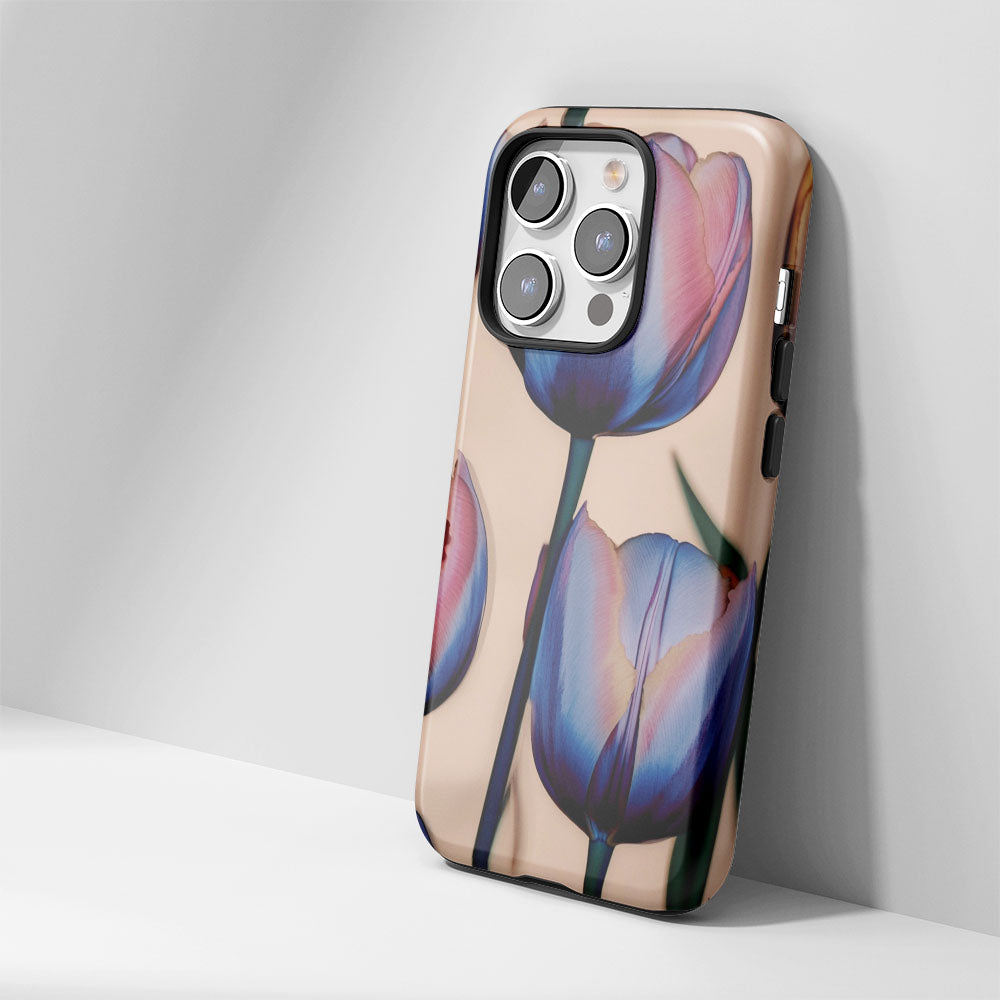 เคส iPhone แบบด้านทนทานพิมพ์ลายด้วยมือสองชั้น 