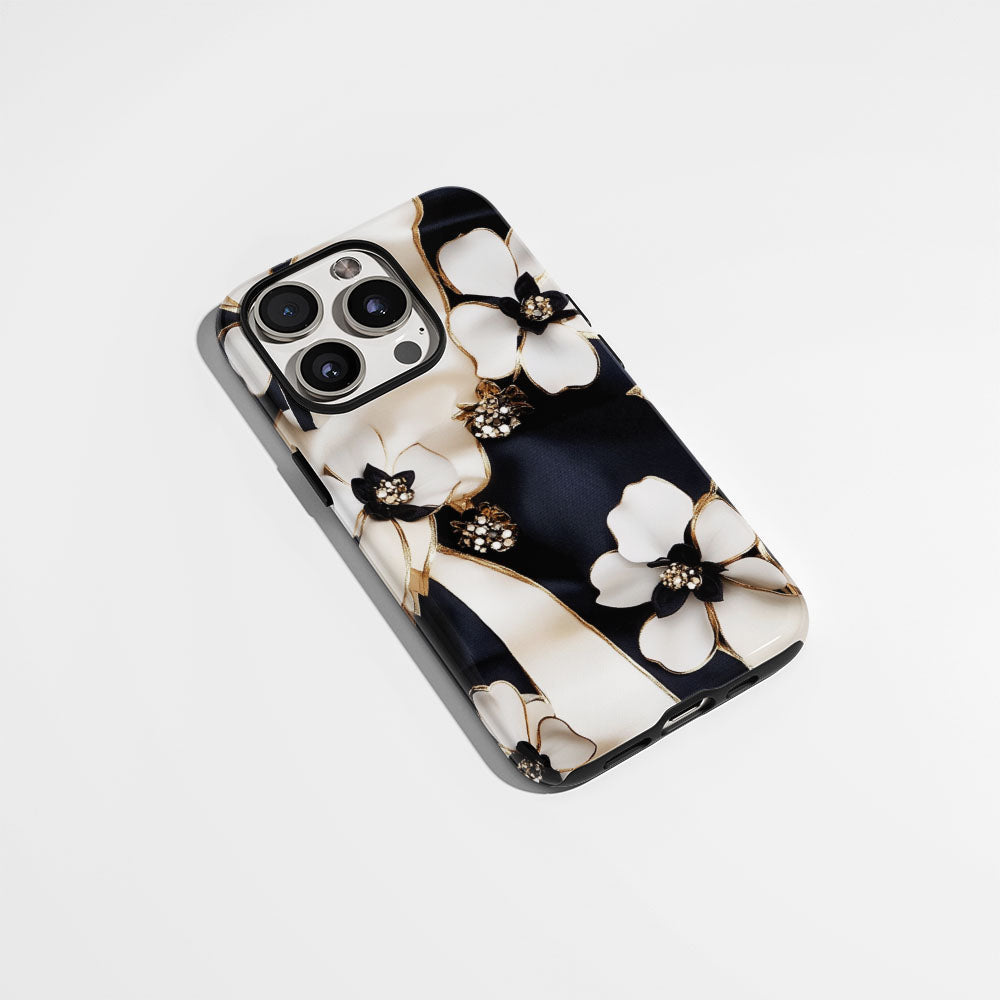Double-Layer Semi-Handprinted Tough Matte Jasmine iPhone Case