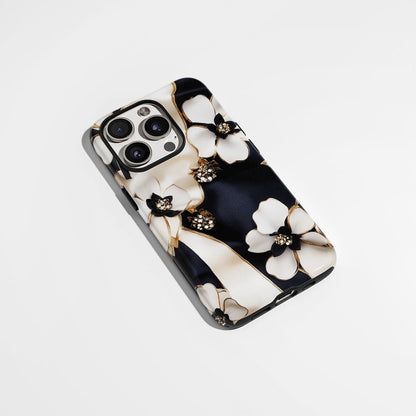 Double-Layer Semi-Handprinted Tough Matte Jasmine iPhone Case