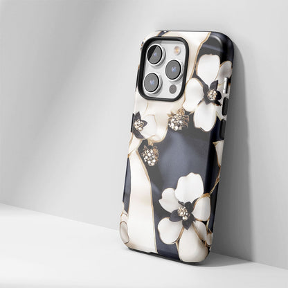 Double-Layer Semi-Handprinted Tough Matte Jasmine iPhone Case