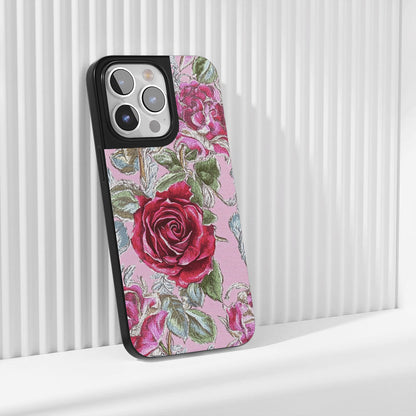 Industry-Level Tough Matte Red Rose iPhone Case (MagSafe-Compatible)