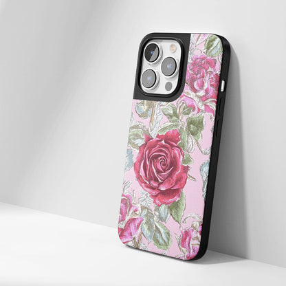Industry-Level Tough Matte Red Rose iPhone Case (MagSafe-Compatible)