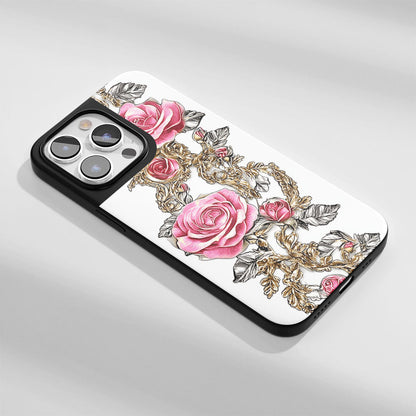 Industry-Level Tough Matte Red Rose iPhone Case (MagSafe-Compatible)